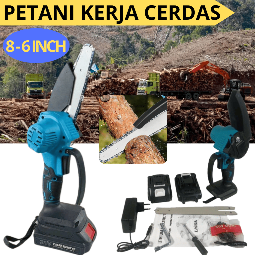 COD Taffware SENSO Gergaji Mesin Pemotong Kayu Listrik Mini Tanpa Kabel Genggam potong kayu  tajam