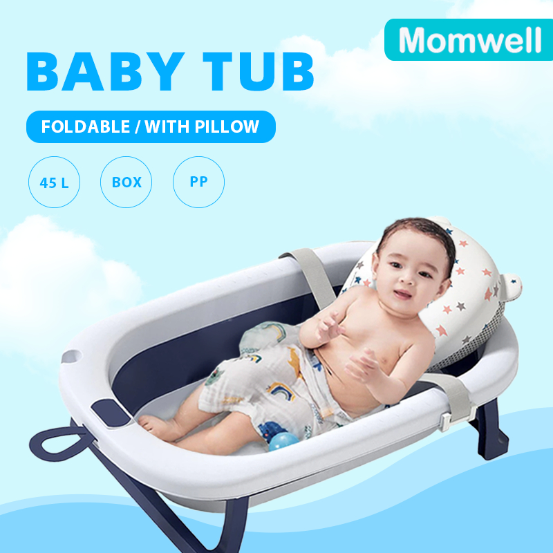 Momwell Bak Mandi Bayi Lipat Foldable Baby Bath Tub