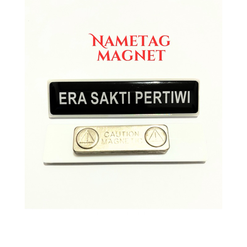 

Name Tag magnet akrilik ukuran PxL 2x8 cm