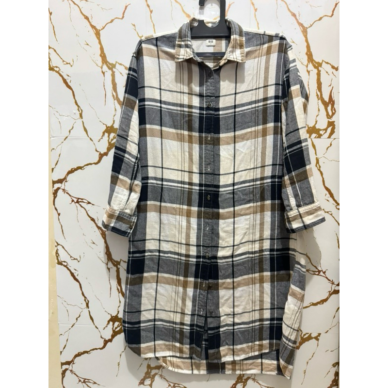 [Preloved] Kemeja Tunik flanel Uniqlo