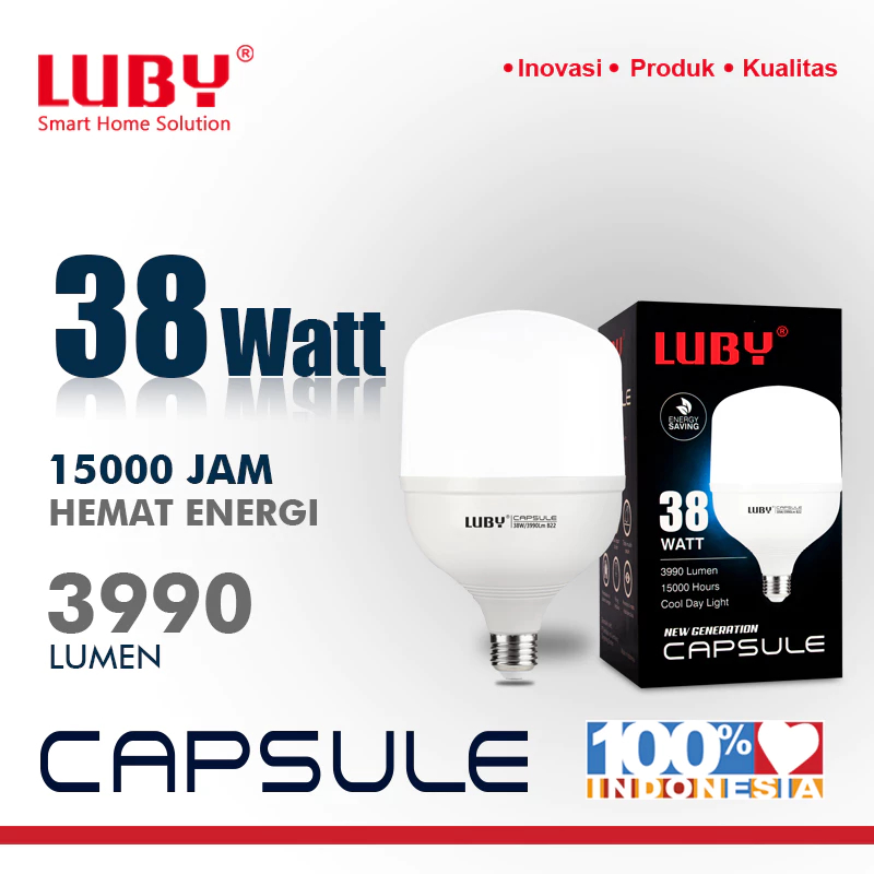 led luby capsule 38w cahaya putih