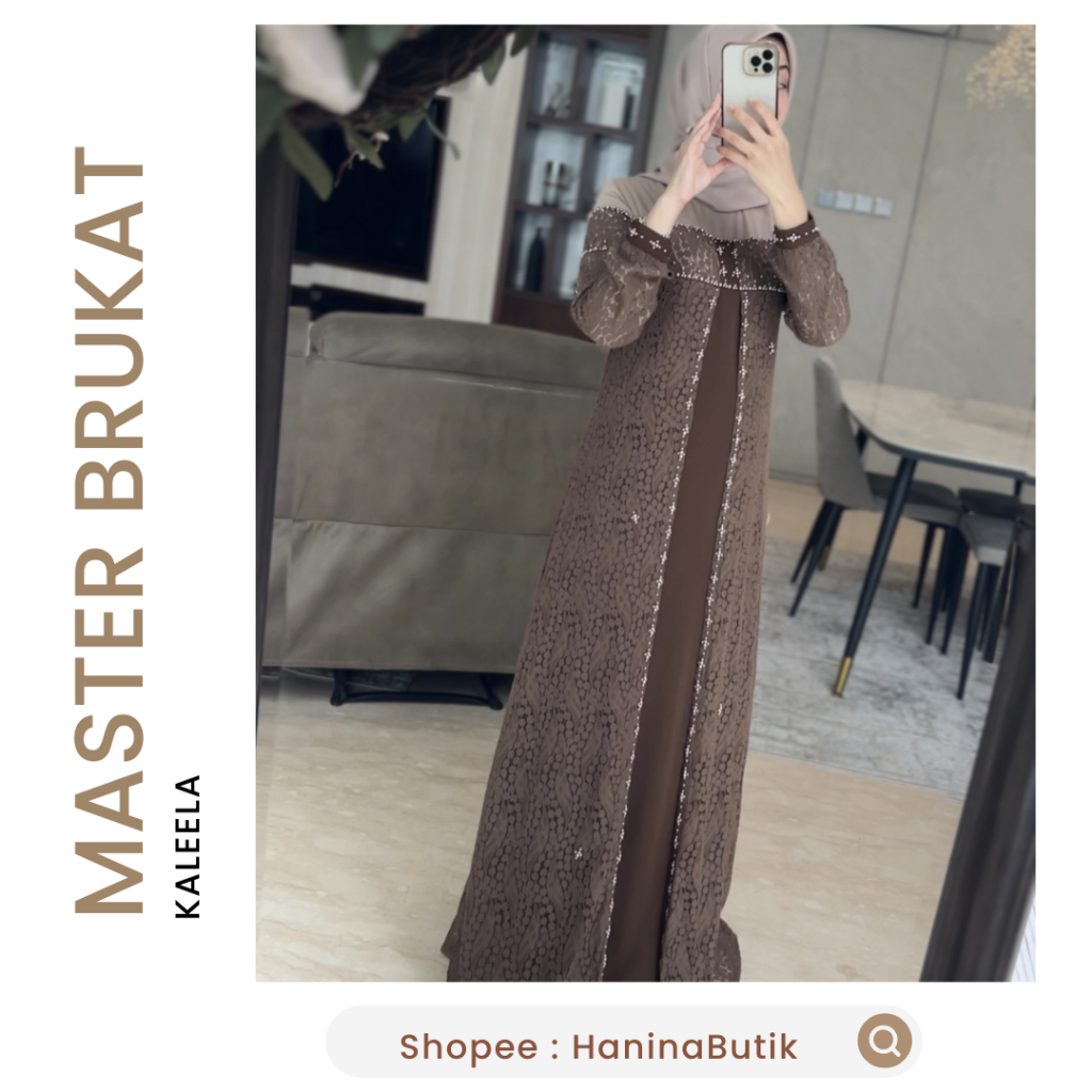 (𝗦𝗜𝗔𝗣 𝗞𝗜𝗥𝗜𝗠) MASTER BROCADE MASTER BRUKAT RAYA SERIES LEBARAN BRONZE SIZE L DRESS by KALEELA | DRESS