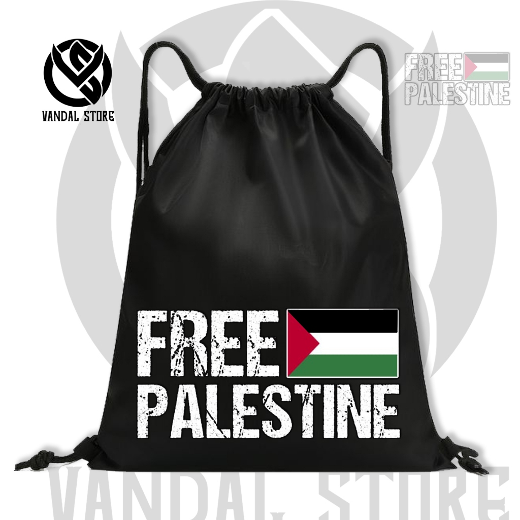 VANDAL PALESTINE - Tas Ransel Serut Pria Wanita Kanvas Murah