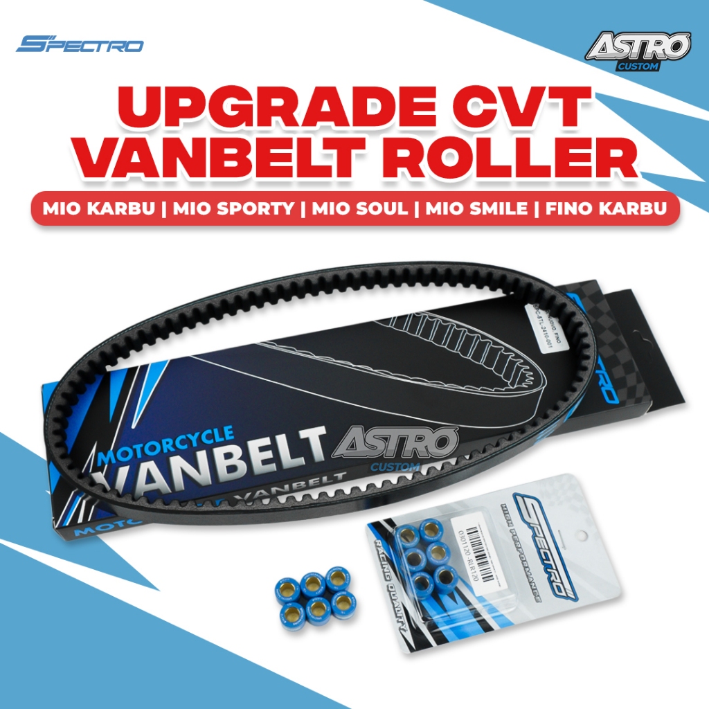 Paket Vanbelt + Roller Spectro Mio Karbu Smile Sporty Fino Soul Karbu Roler Vbelt Upgrade CVT Racing