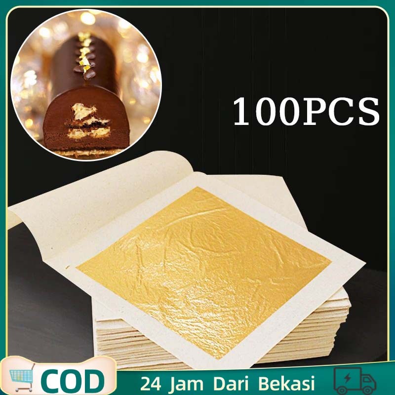 

Gold Foil Paper 100 Lembar Kertas Foil Emas Emas Lembaran Kertas Emas Multifungsi
