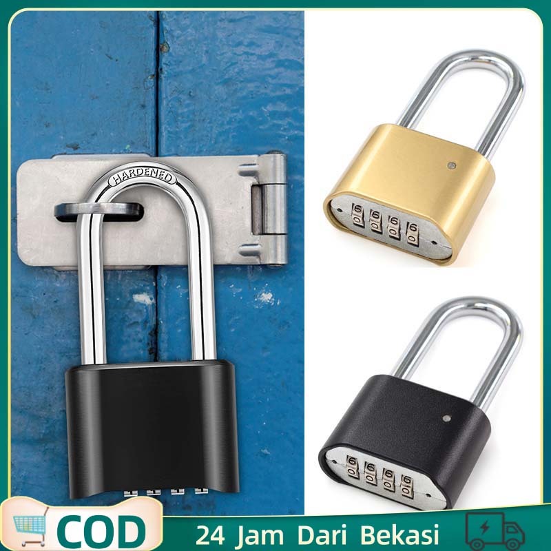 Gembok Angka 4 Digit Gembok Pagar Kode Angka Gembok Angka Anti Potong Tahan Air Gembok Pakai Kode An