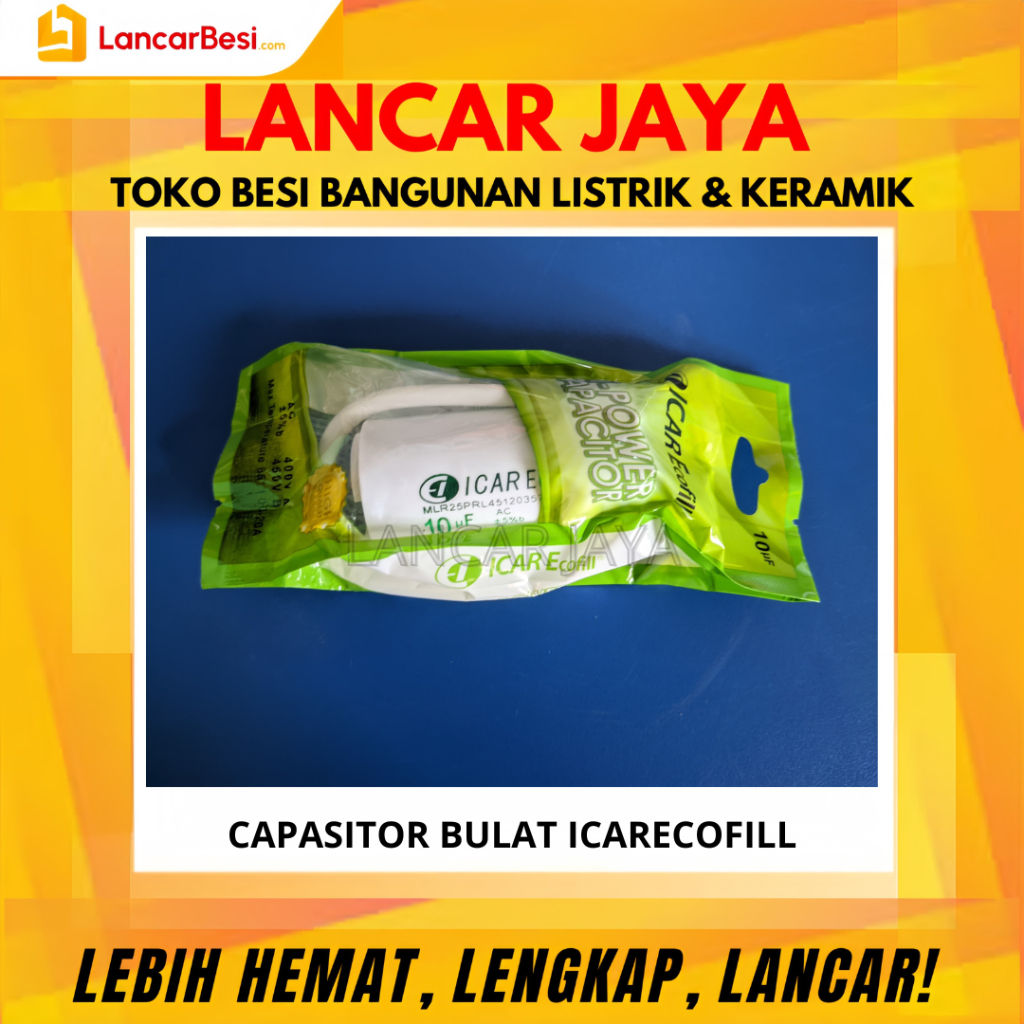Kapasitor Bulat ICAR Ecofill 10UF