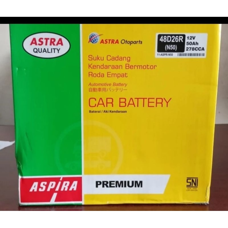 Aspira Premium Astra Otoparts N50 12v 50Ah 48D26R