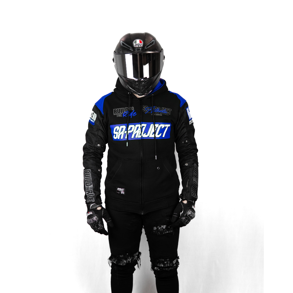 SRPROJECT HOODIE ZIPPER MOTORSPORT SR-PROJECT Build To The Ride Blue