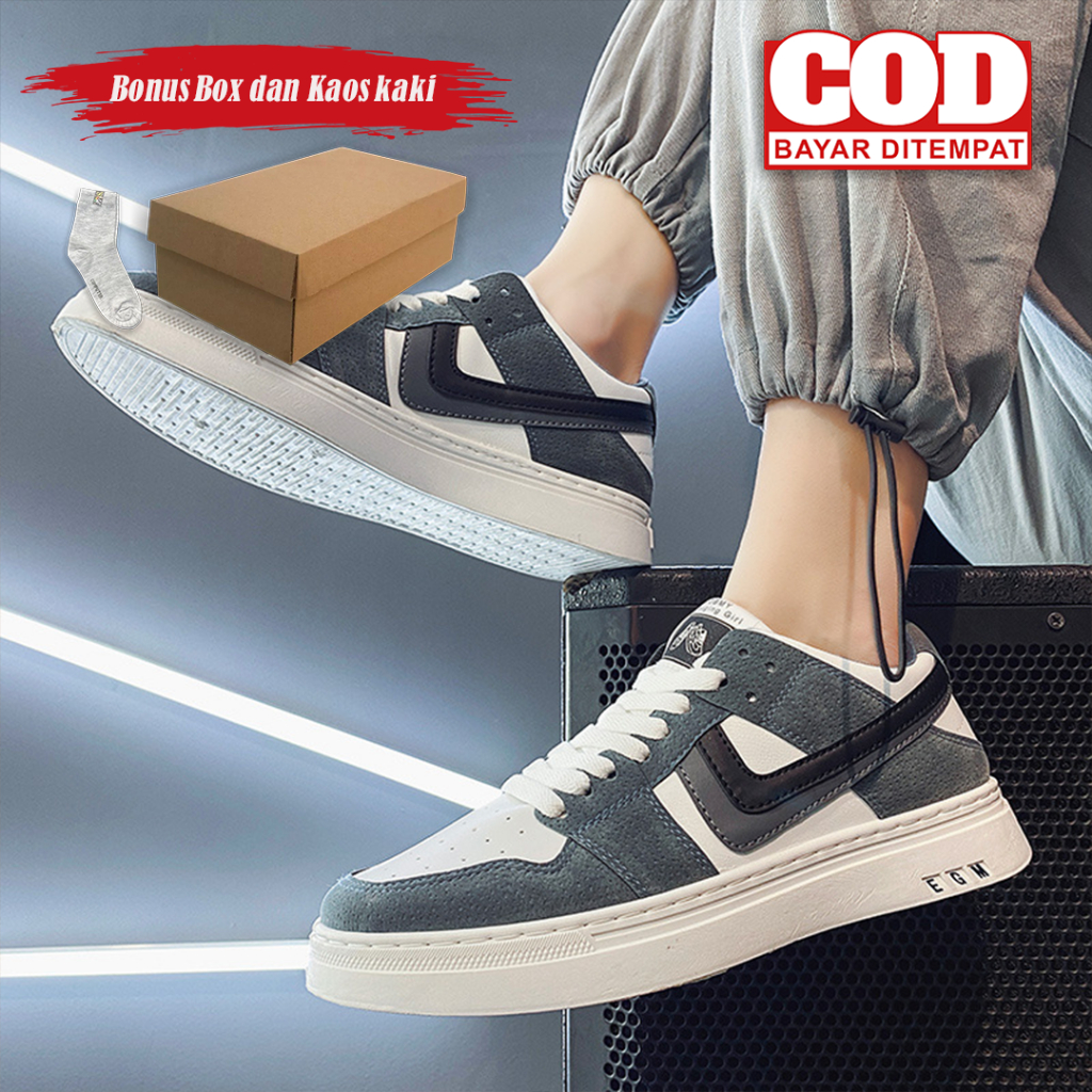 Sepatu Olahraga Pria Sepatu Casual Pria Egm Sepatu Sneakers Kasual Sepatu Sekolah Pria wanita Sneake