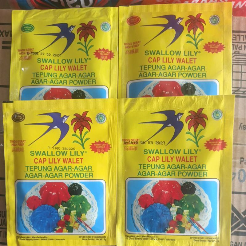 

Agar Agar Swallow Lily Wallet 7gr merah coklat hijau bening