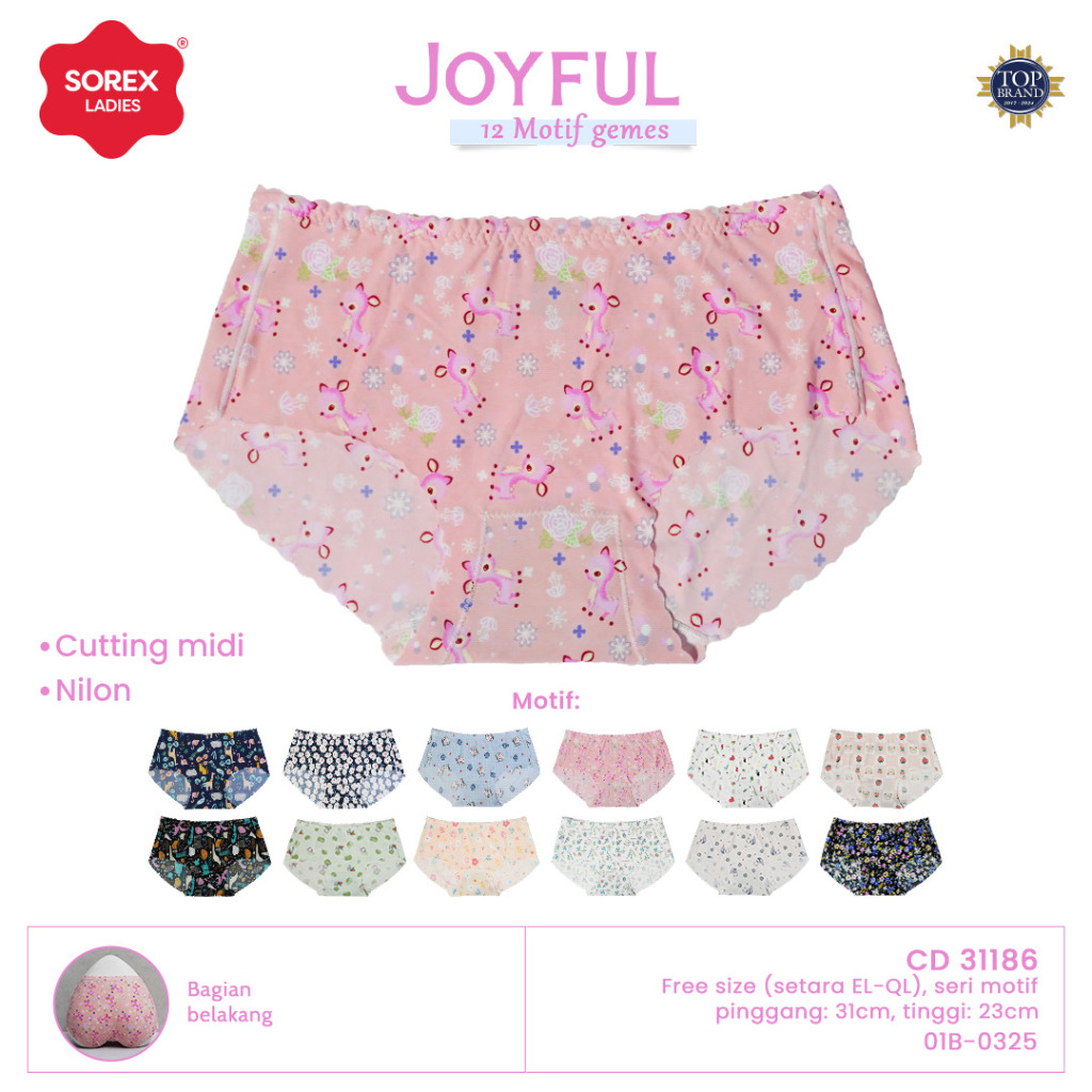 Sorex Cd Wanita Midi Seamless (Fit to  EL-QL) Tanpa Jahitan Anti Nyeplak Extra Size CD 31186 ( Warna