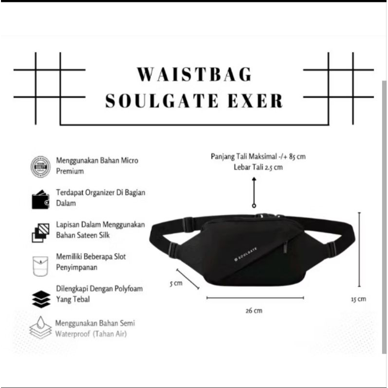 TAS PRIA PUSHOP / WAISTBAG tas selempang / TAS bahu PRIA / TAS HP tas tangan pinggang KEREN