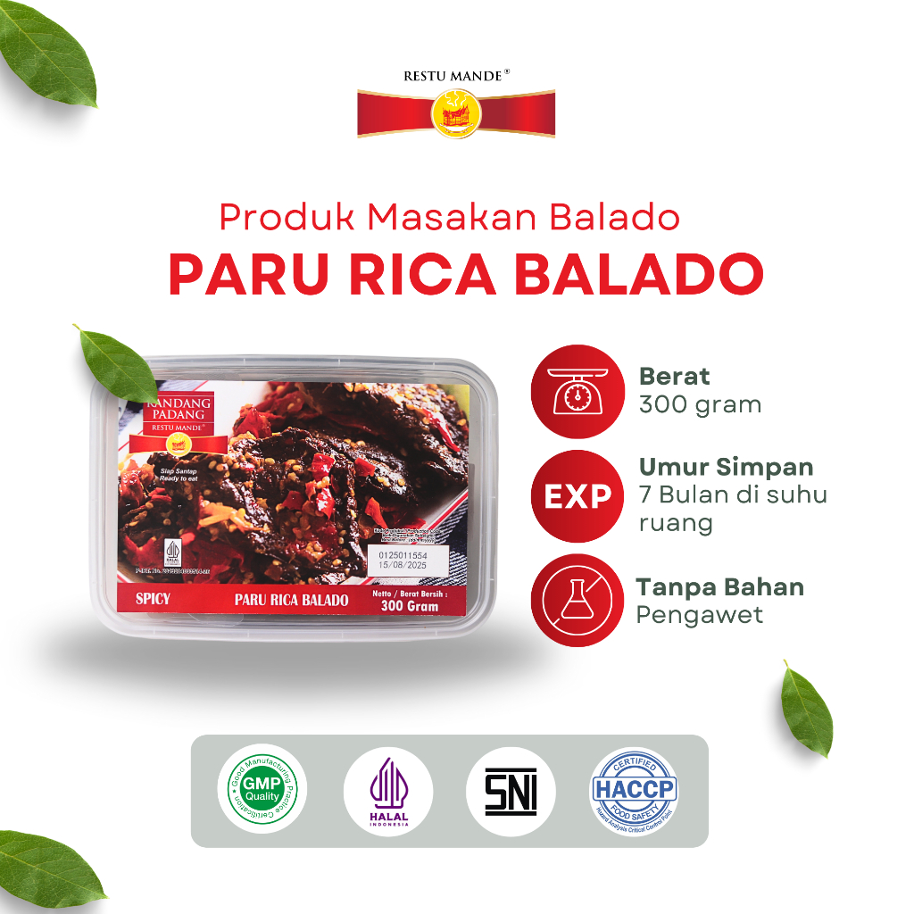 

Restu Mande Paru Rica Balado Pedas 300 gram