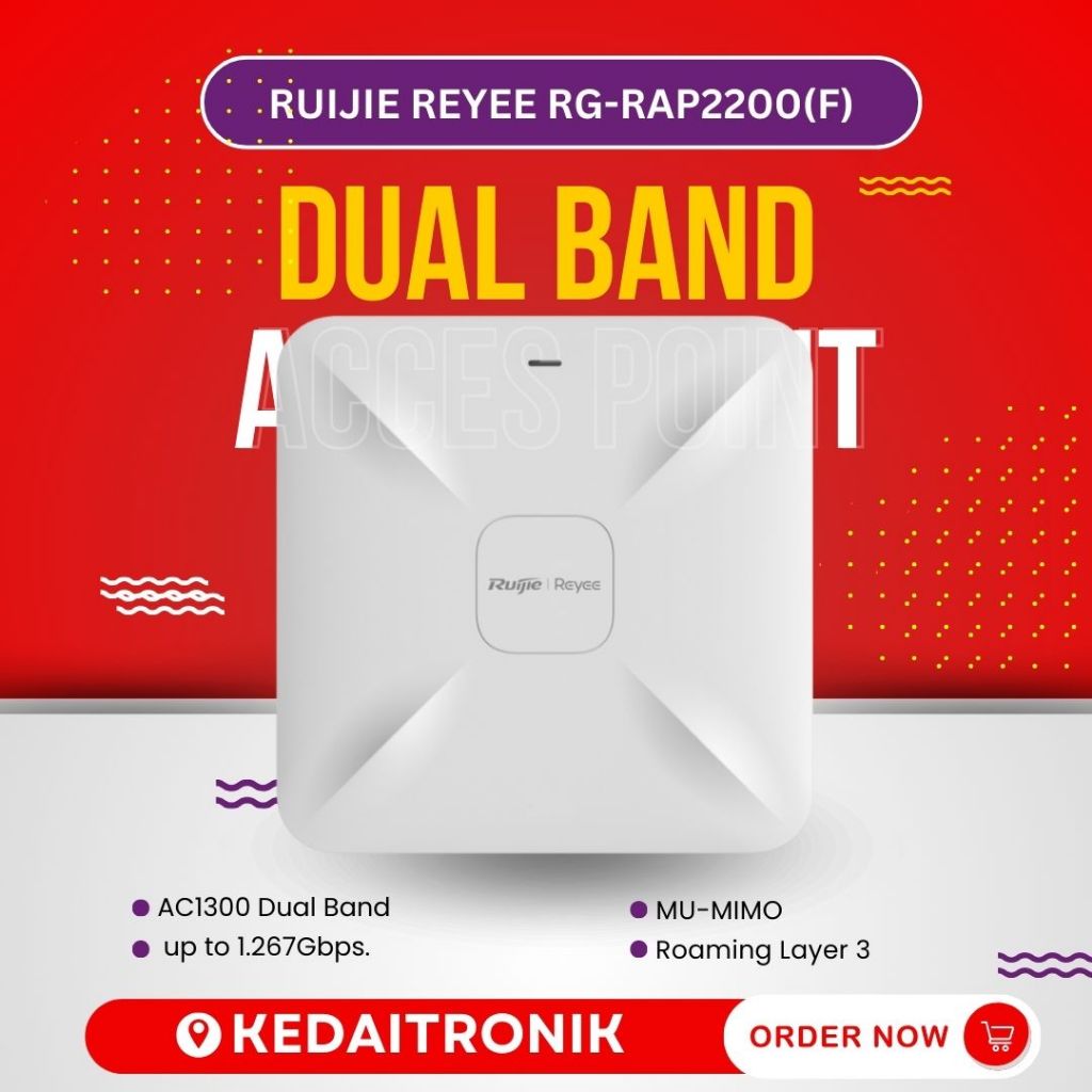 RUIJIE REYEE RG RAP2200(F) CEILING INDOOR ACCESS POINT RG RAP2200 Non PoE