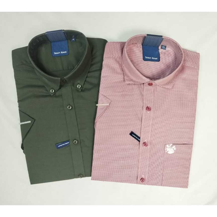 STANLEY ADAMS STANLEY ADAMS  Kemeja Pria Lengan Pendek Formal Reguler Fit Varian Motif | Hem Pria