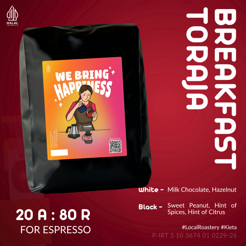 

Kieta Roastery - Biji Kopi Breakfast Toraja 80% Robusta 500g-1kg / Bubuk Roasted Coffee Bean