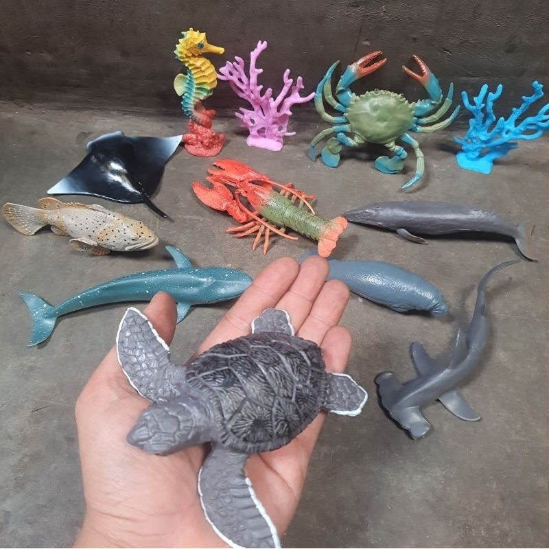 MAINAN MINIATUR HEWAN LAUT BAHAN KARET UKURAN BESAR SEA ANIMAL