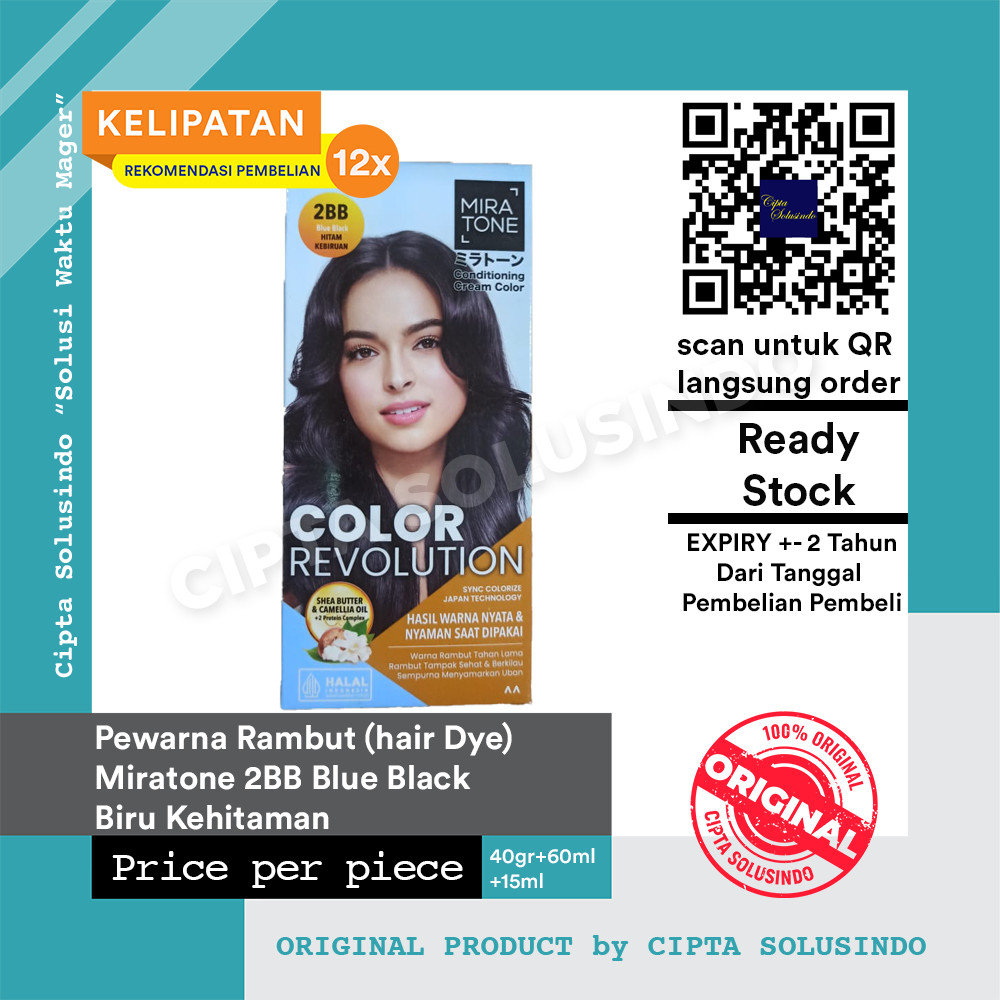 Cat Rambut Miratone - Blue Black (2BB) + Applicator
