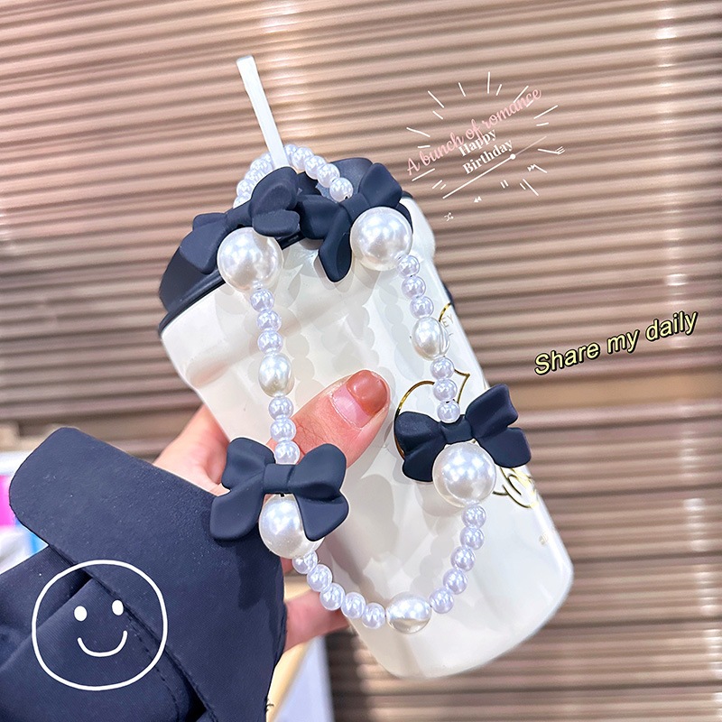 Luxurydiy JJ01 Gantungan HP Strap Lanyard HP dan Tas Wanita Gantungan Manik HP Mutiara Putih Dengan 