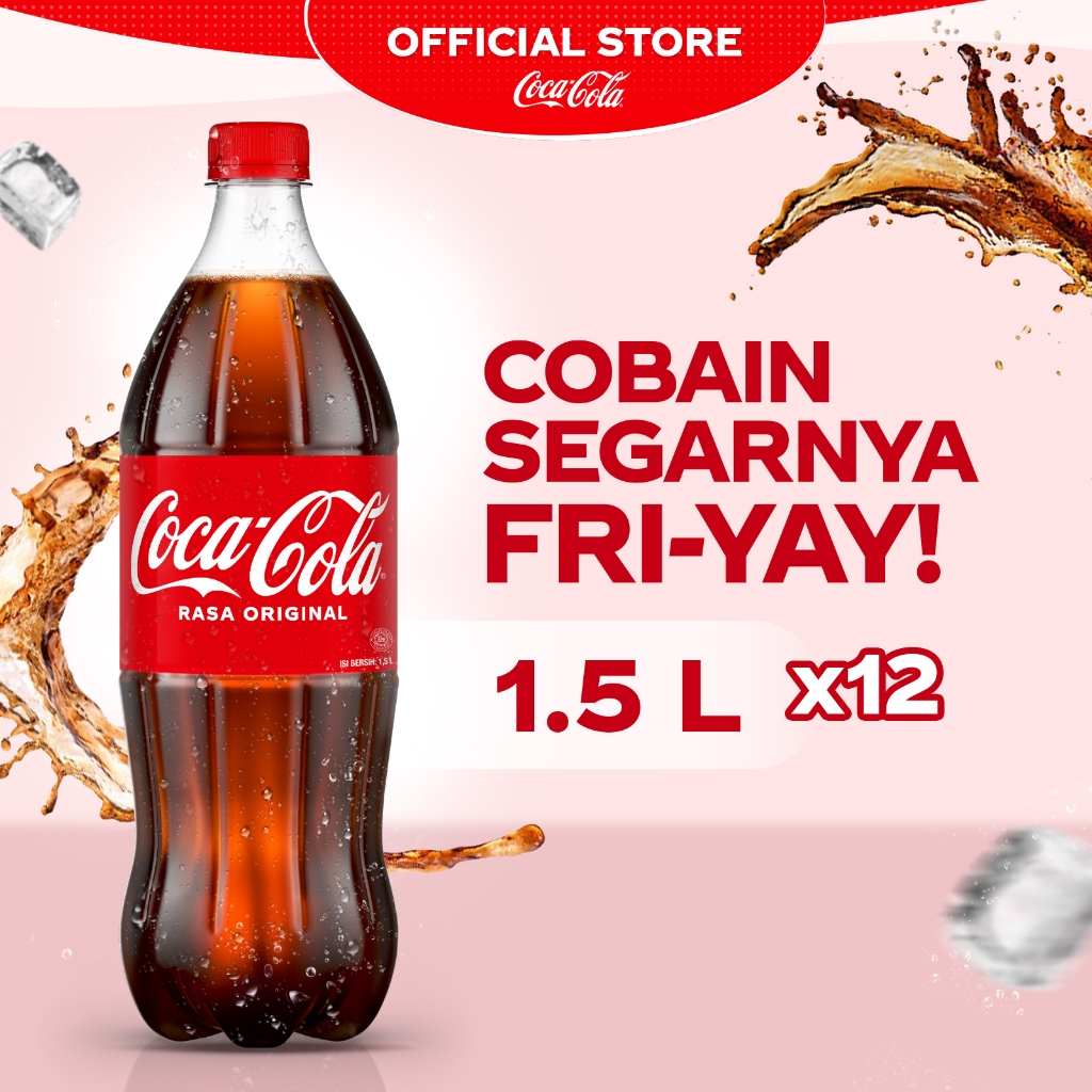 

Coca-Cola Original - Minuman Soda Rasa Kola - Botol 1.5L - x12 Pcs