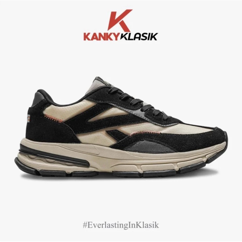 Kanky Klasik Roadstar "Black Creamy" - Sepatu Sneakers Casual Sport Pria