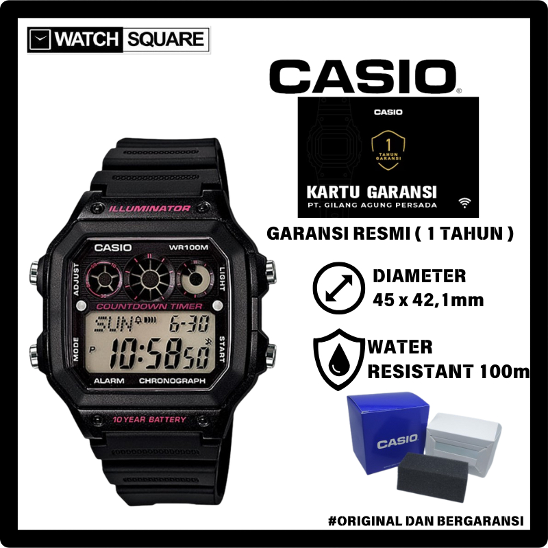 Jam tangan pria Casio AE-1300WH