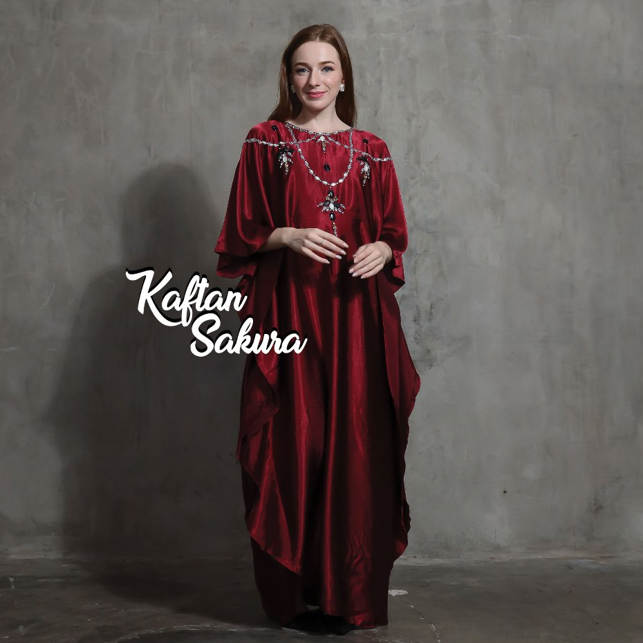 Kaftan Ombre Raisa Renda, Kaftan Kondangan, Kaftan Lebaran, Kaftan Silk, Kaftan Premium, Free Bross 