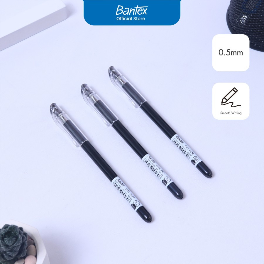 

Bantex Gel Pen Tinta Ultra-Smooth / Pena Pulpen 0.5 mm Satu Set # BG1017