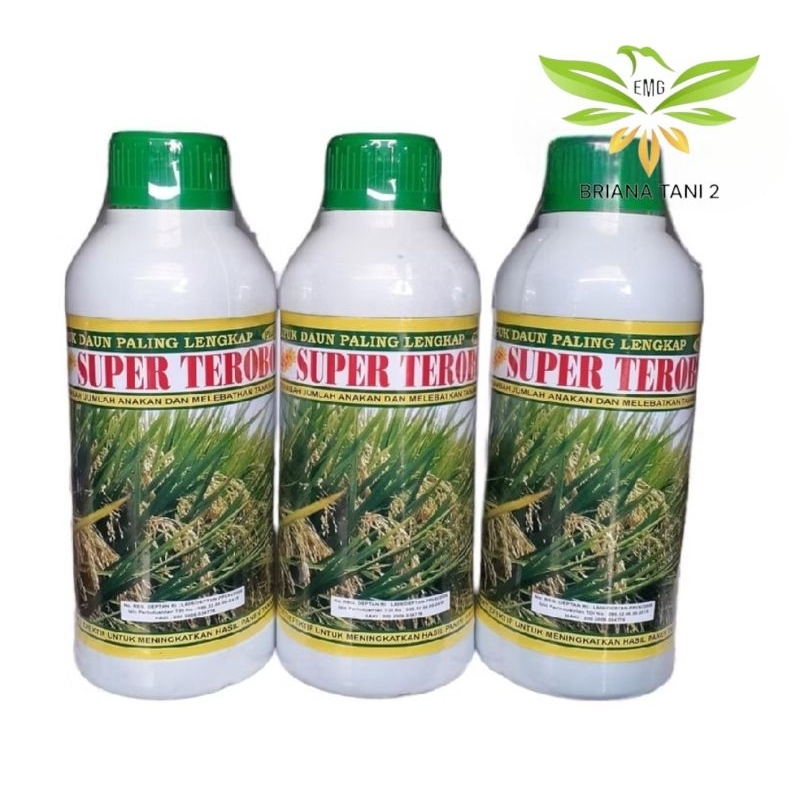 Pupuk Cair Super Terobos Kemasan 500ml + Plus Zpt - Untuk Tanaman Padi Tani Utama