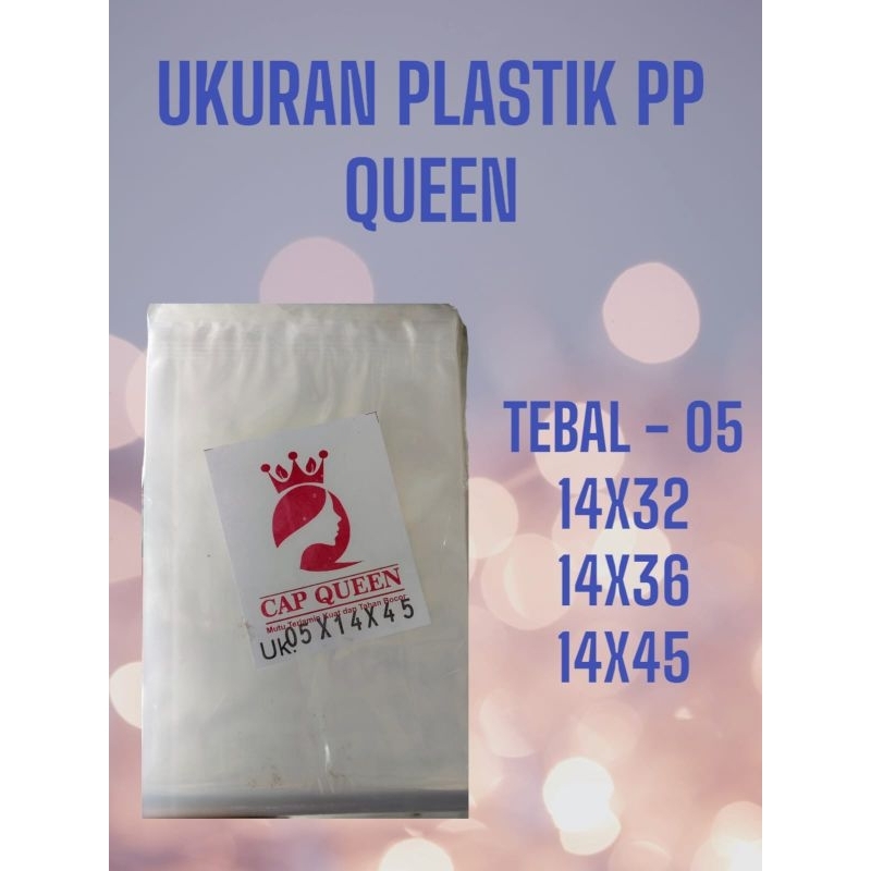 PLASTIK PP QUEEN/PLASTIK POTONGAN TEBAL 05 UKURAN 14X32 14X36 14X45