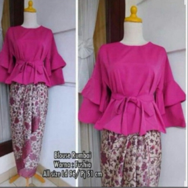 SETELAN KEBAYA FUCHIA ROK LILIT