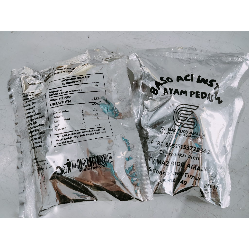 

PAKET 5 PACK BASO ACI INSTAN AYAM SUWIR PEDAS MAZFOOD HOMEMADE