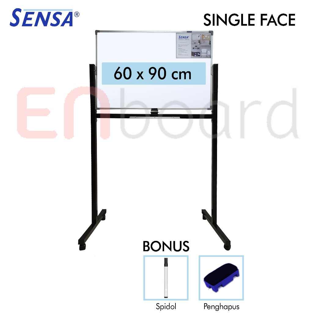 

Papan Tulis Whiteboard / White Board Standing Single Face Sensa 60 x 90 cm