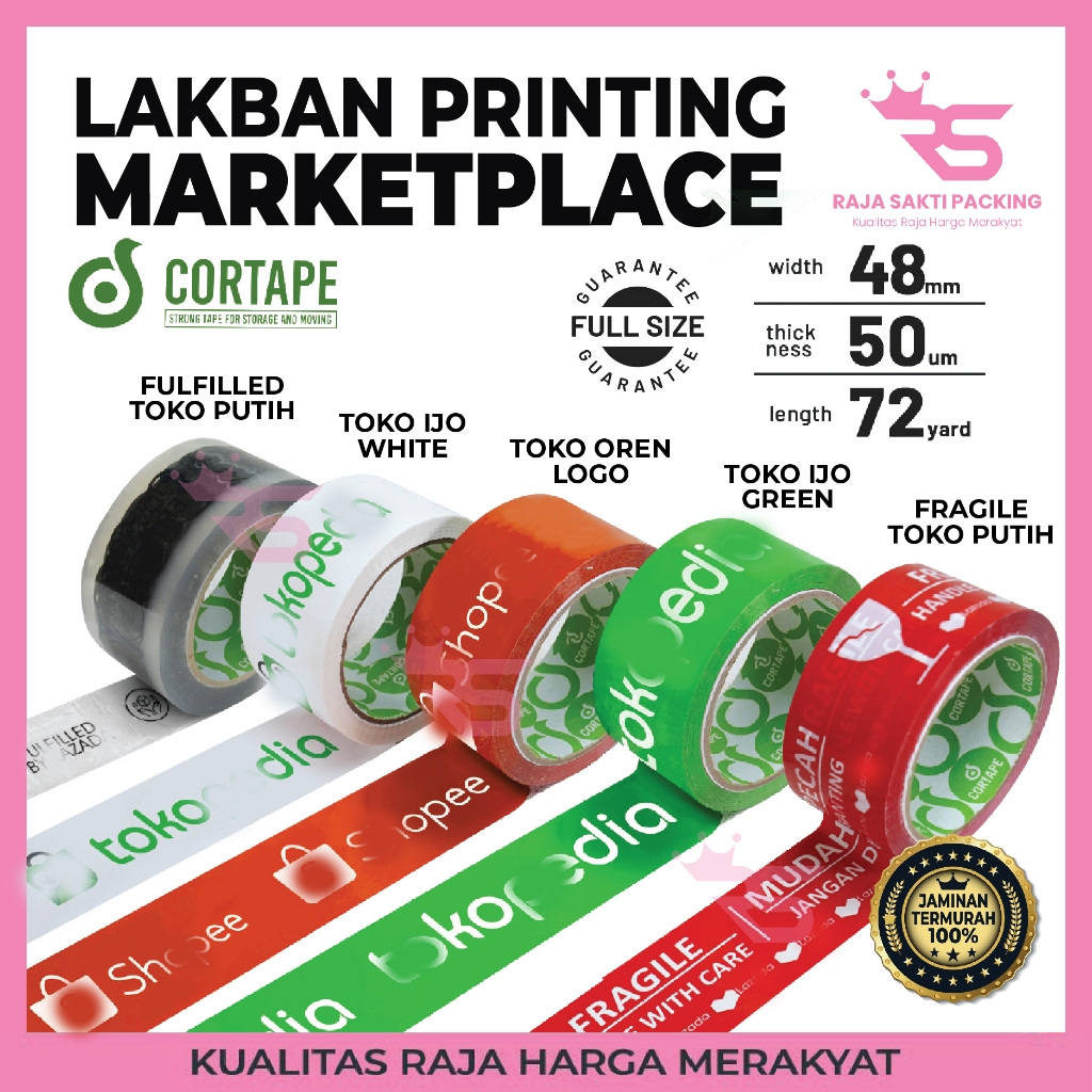 Lakban Printing Marketplace Lakban Fragile Printing Online Shop Cortape Satuan Termurah