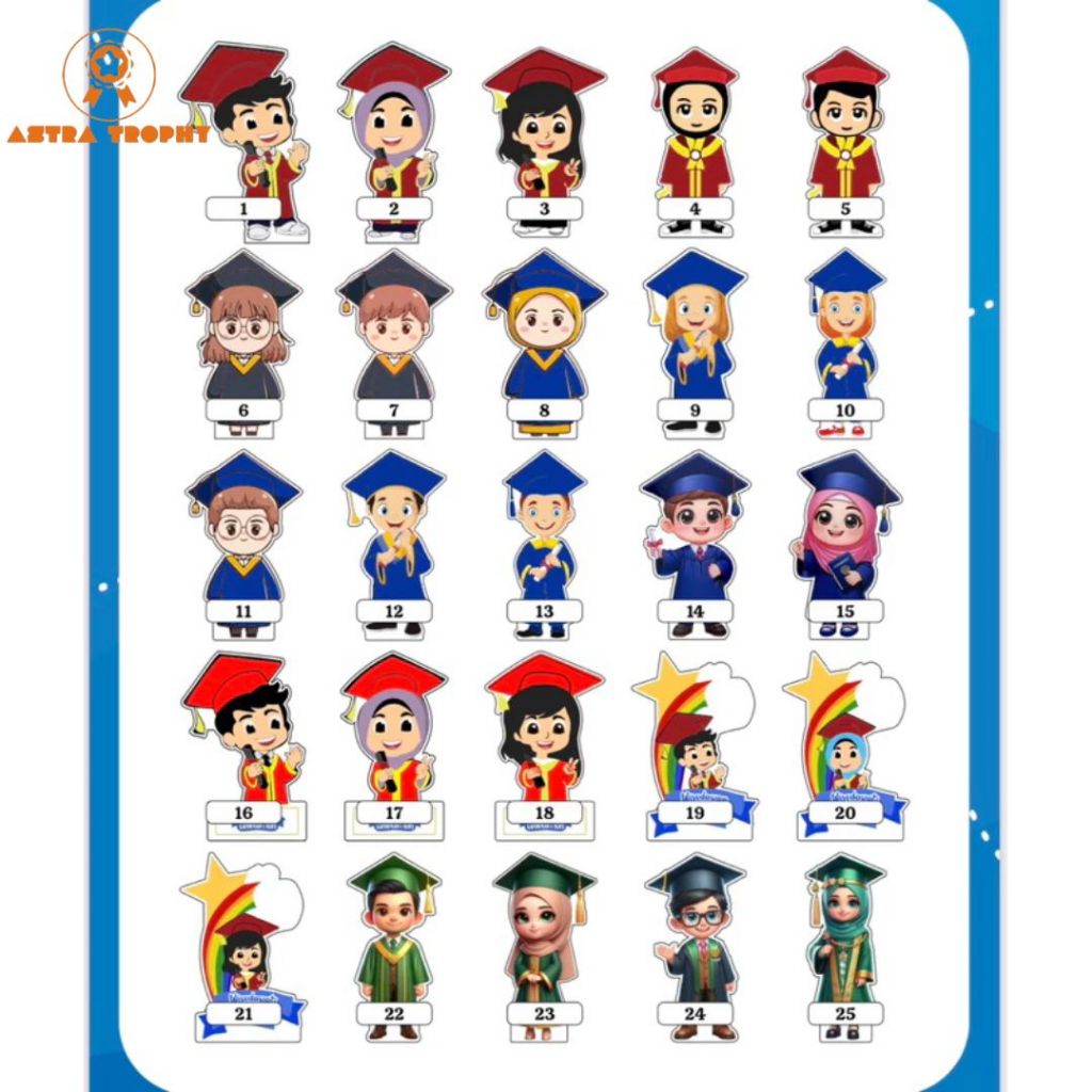 Figur Akrilik Figur Piala Akrilik figur Piala karakter Piala Figur Wisuda Piala Wisuda Akrilik