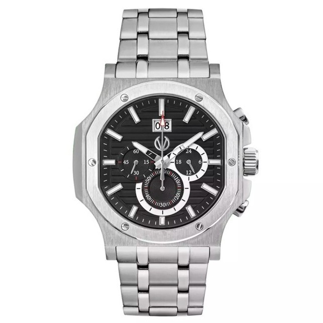 100% original  Jam Tangan Pria Christ Verra CV 12202G-11 BLK silver dial black