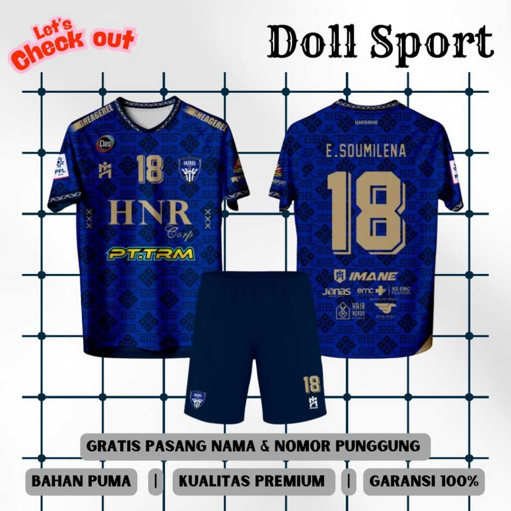 Jersey Futsal Fafage Benua Custom Nama Dan Nomor Punggung