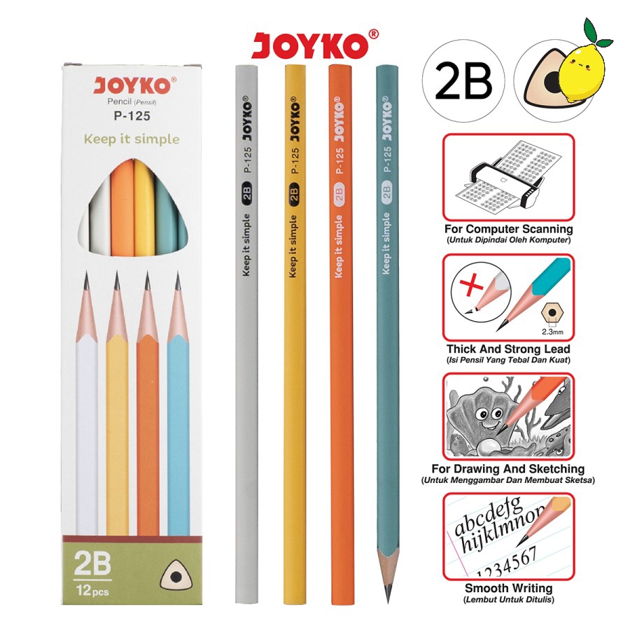 

Pensil 2B Satuan / Joyko Pencil P-125 2B