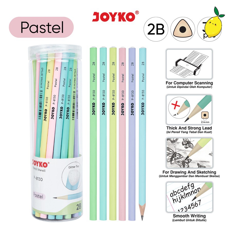 

Pensil 2B Satuan / Joyko Pencil P-8130 2B Pastel
