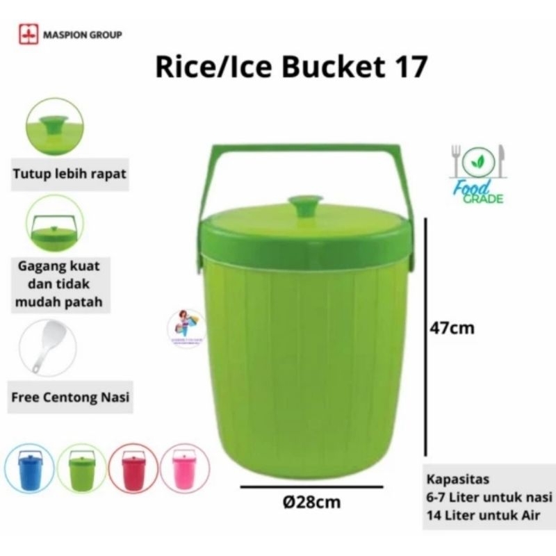

Thermos Rice Bucket Nasi/Es Maspion 17 Rice/Ice /Instant