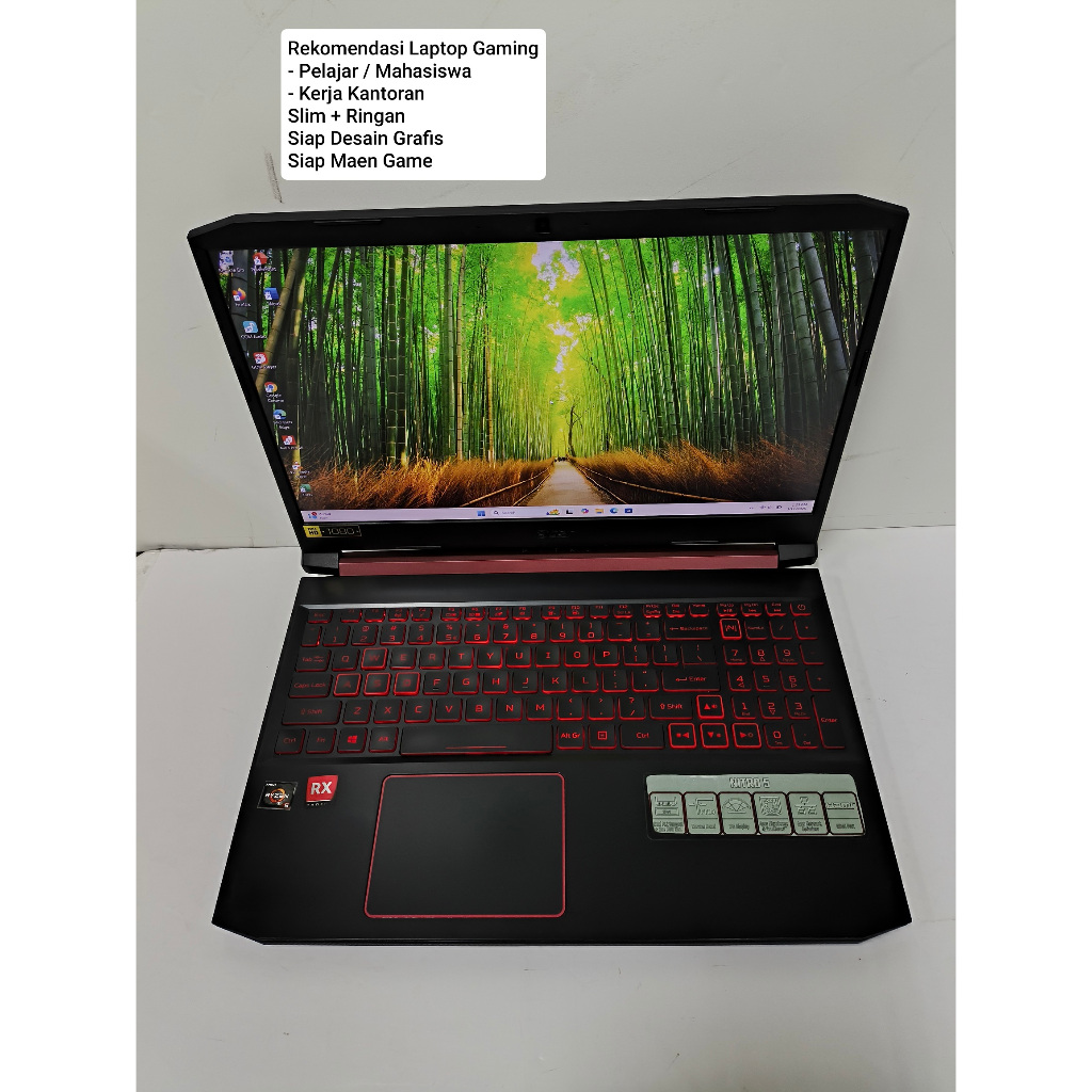 BU Murah Acer Nitro 5 AMD Ryzen 5-3550H VGA AMD RX560X 4GB 8/256+1TB