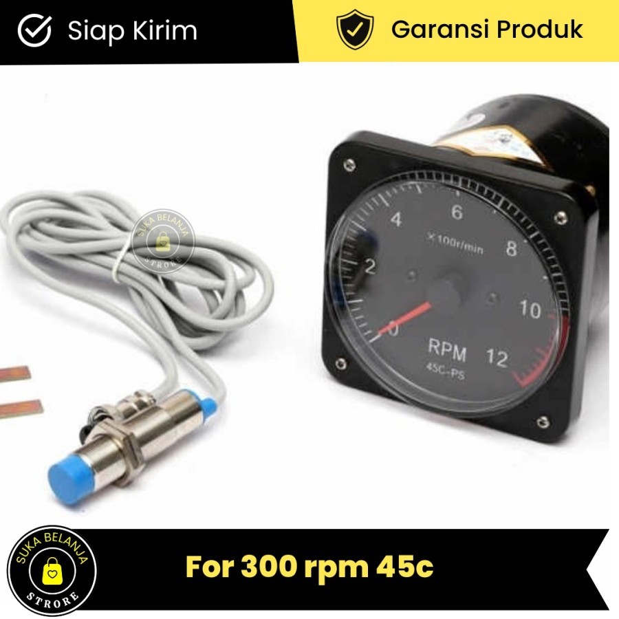 Mechanical Analog Pointer tachometer 300 rpm 45 - Untuk Kapal Dan Perahu