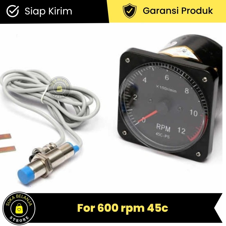 Mechanical Analog Pointer tachometer - 600 RPM 45 - Untuk Kapal Dan Perahu