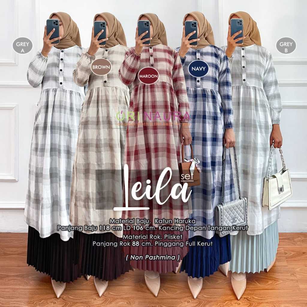 Ori Naura / Leila Set Ori Naura / One set wanita bahan katun haruka / one set LD 106 cm / one set te