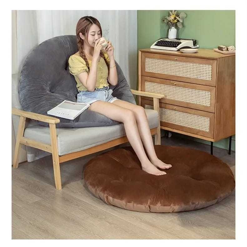 Bantal lantai tebal 50cm/80cm, tempat duduk untuk dewasa, bantalan bantal kursi bulat Solid besar un
