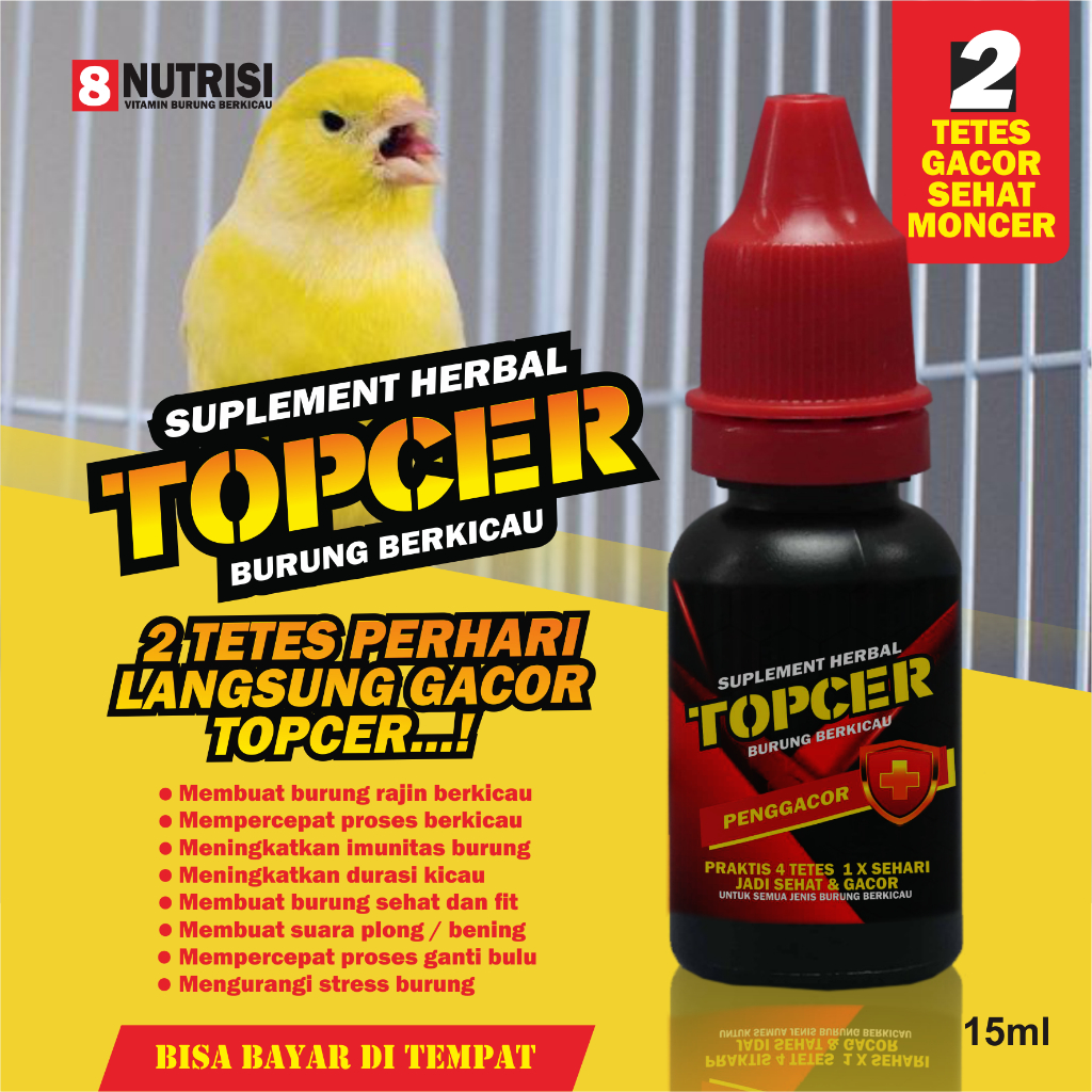 topcer vitamin pengacor burung kenari jantan bahan / paud