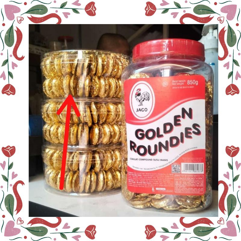 

Chocolate Delfi Golden Roundies Full Milk Kemasan Toples Bening 250Gr