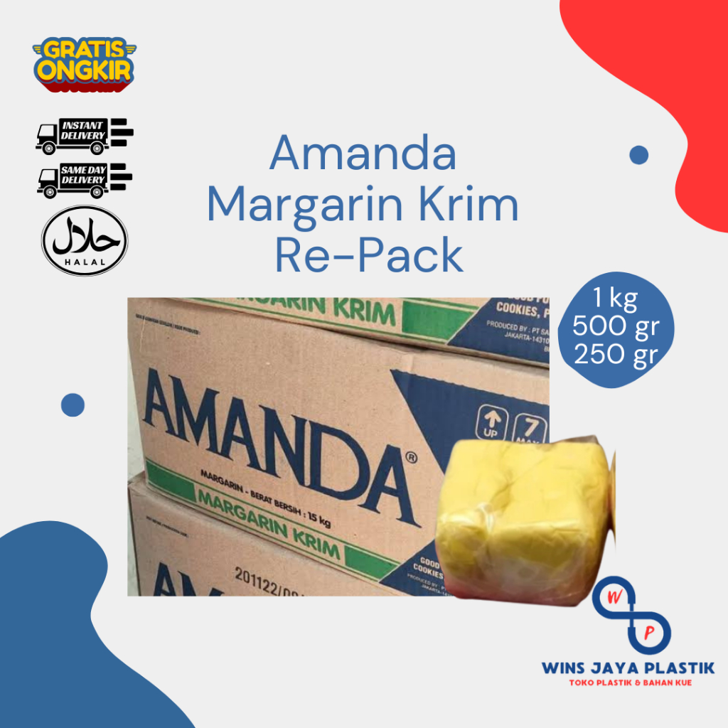 

Amanda Margarin Krim | Re-Pack 1kg 500g 250g | Mentega Amanda | Margarin Murah