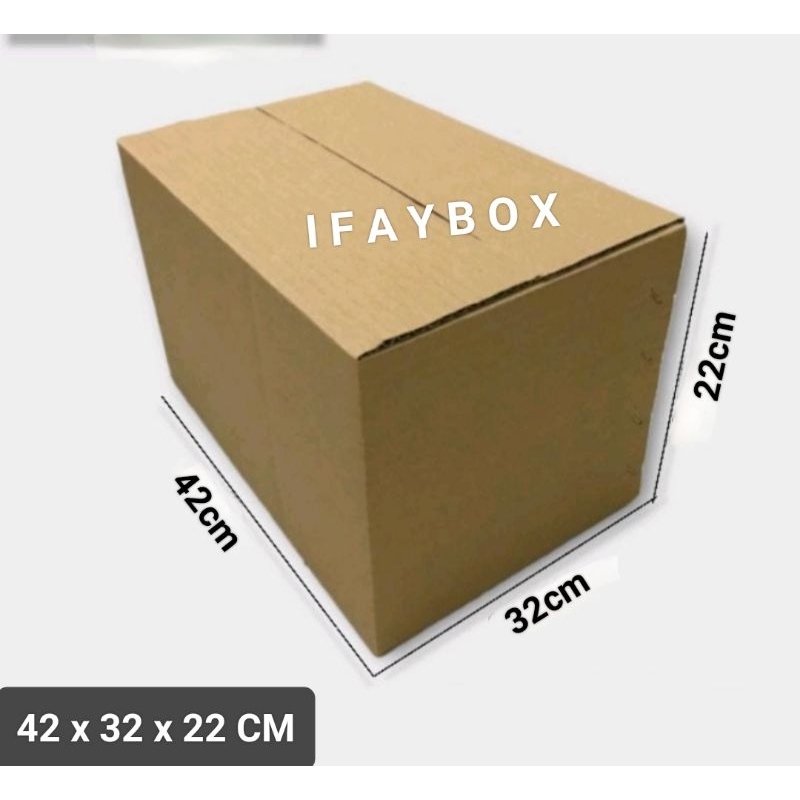 

Kardus box Ukuran 42x32x22 cm single wall polos